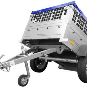 Remorque Garden Trailer 150 Kipp avec Bâche plate bleue + Roue Jockey